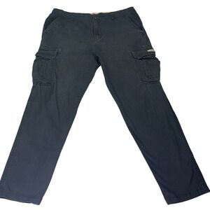 y2K Vintage Unionbay Men's Cargo Jeans, black, SZ‎ 40x34, washed black, pockets